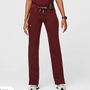Figs Cargo Scrub Pants Burgundy